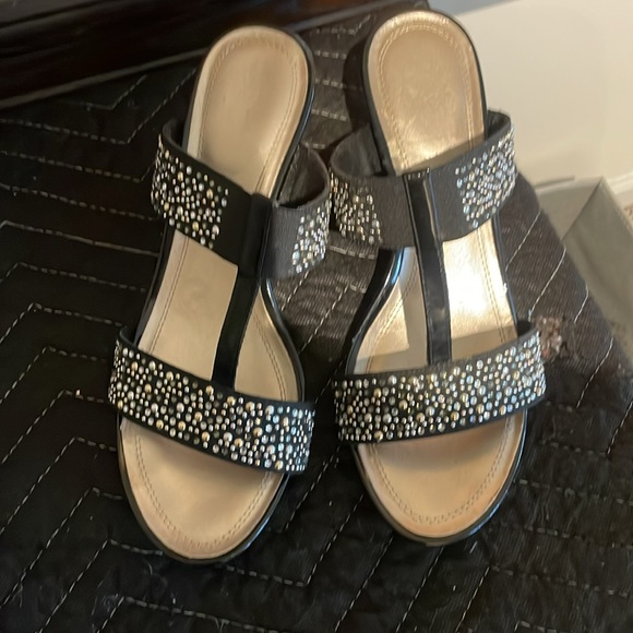 3” Black Crystal Wedges - Picture 2 of 6